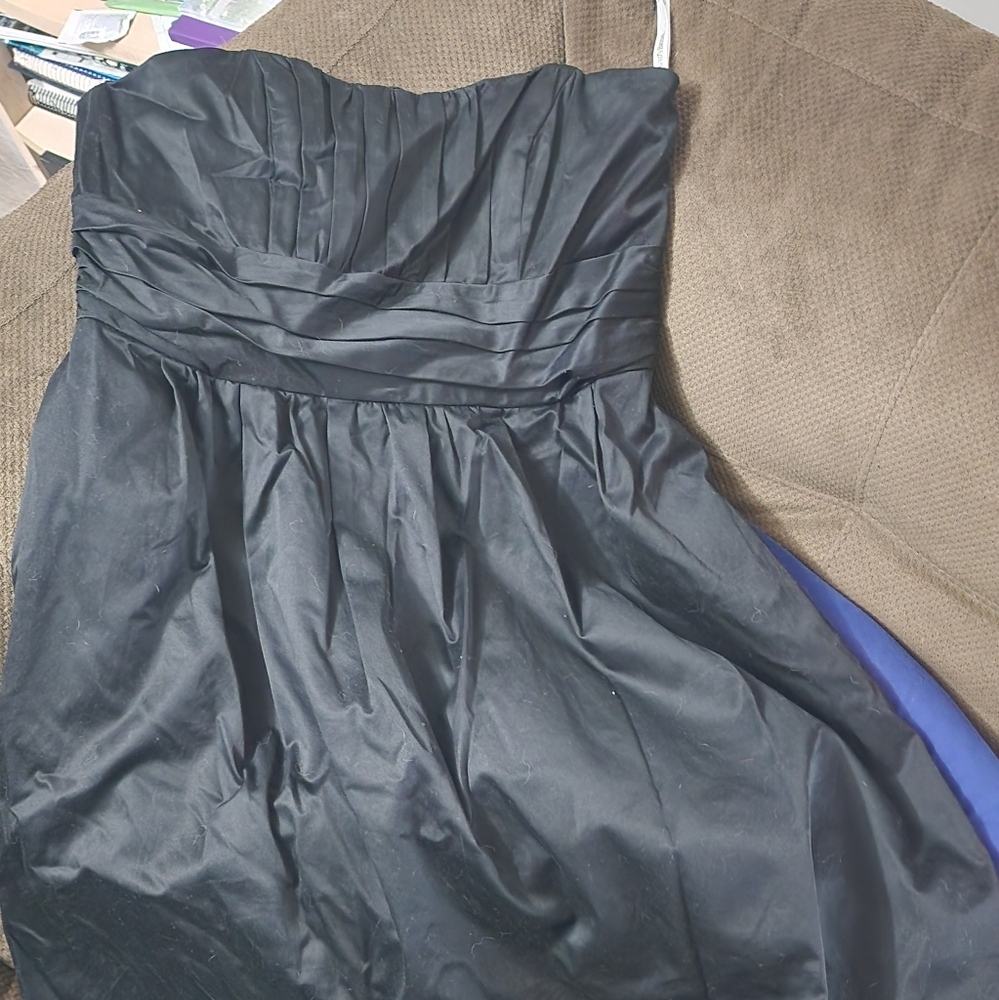 David's Bridal Black Strapless Dress